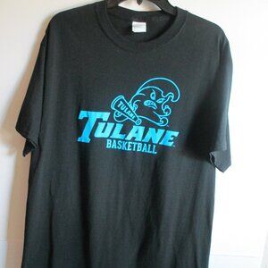 Tulane Basketball Port & Company Size L Graphic Print Short Sleeve Black